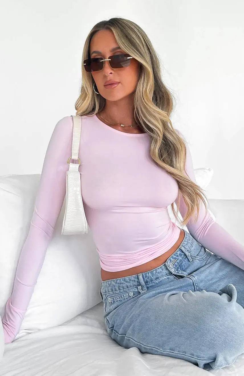 
                  
                    Casual Long Sleeve T Shirt Women Spring O Neck Solid Slim Fit Pullovers T-shirts Female Pullover Basic Tee Y2k Clothes Crop Tops
                  
                