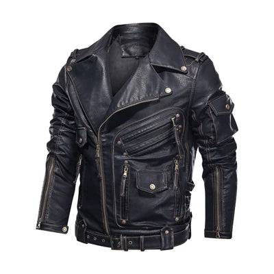 
                  
                    DIMUSI Winter Winter Mens Leather Jacket Men Fashion Motorcycle PU Leather Jacket Cool Zipper Pockets Leather Coats Clothing
                  
                