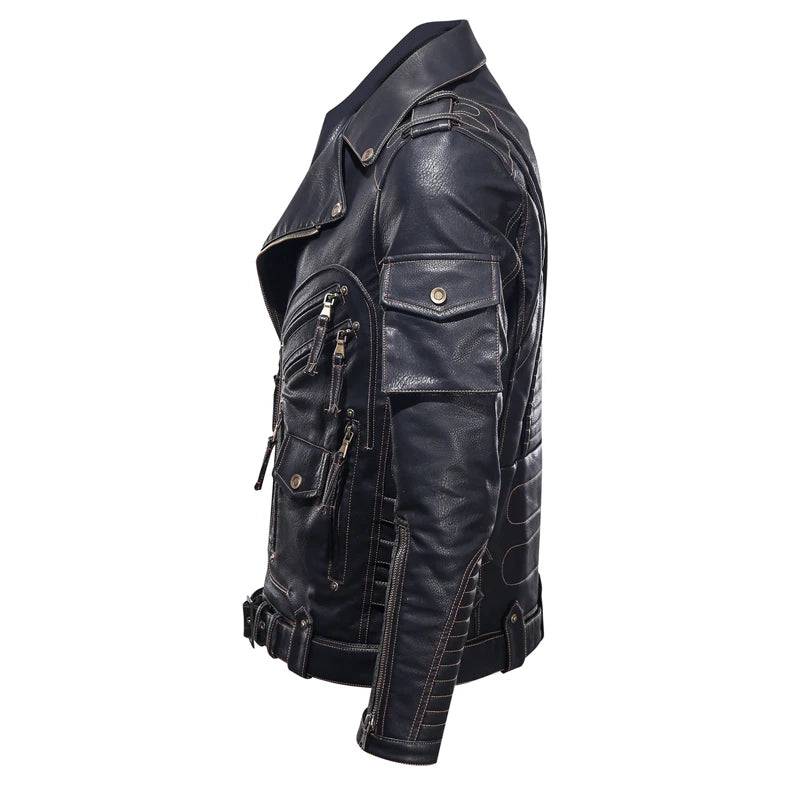 
                  
                    DIMUSI Winter Winter Mens Leather Jacket Men Fashion Motorcycle PU Leather Jacket Cool Zipper Pockets Leather Coats Clothing
                  
                