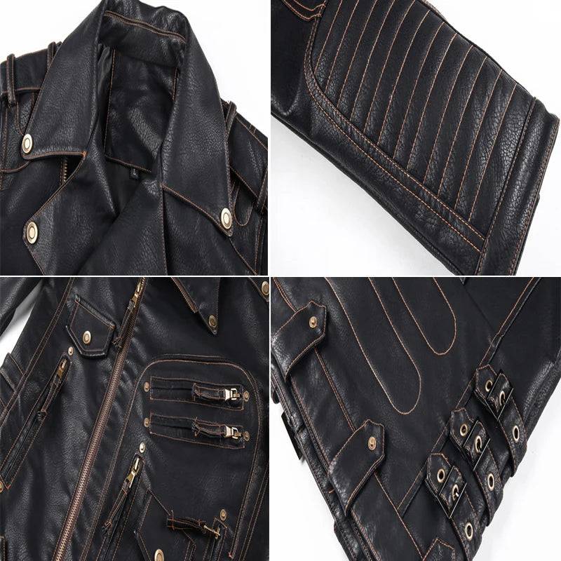 
                  
                    DIMUSI Winter Winter Mens Leather Jacket Men Fashion Motorcycle PU Leather Jacket Cool Zipper Pockets Leather Coats Clothing
                  
                