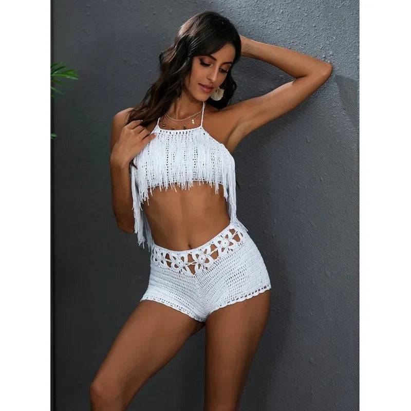 
                  
                    Swimming Shorts  8-10 Hook Straps Sexy Woven Tassel Swimsuit Wrapped Hand Fashion Women's Swimwears Tankinis Set
                  
                