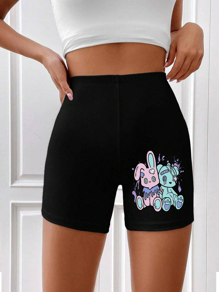 
                  
                    Cartoon Cute Rabbit Print Female Tight Pants Breathable Comfortable Elastic Pants Fashion Cool Summer Shorts Casual Sport Pants
                  
                