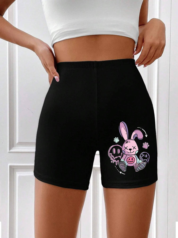 
                  
                    Cartoon Cute Rabbit Print Female Tight Pants Breathable Comfortable Elastic Pants Fashion Cool Summer Shorts Casual Sport Pants
                  
                