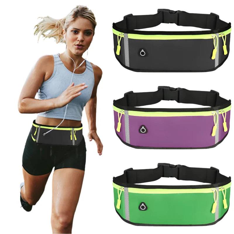 Sport Running Phone Case Waist Bag For Women Men Waterproof Comfortable Cycling Running Bag Safty Reflective Tape Sport Belt