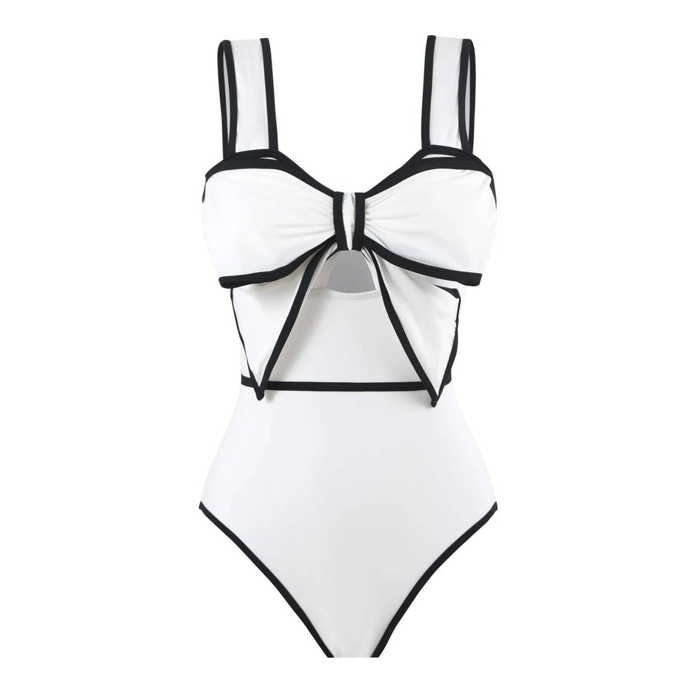 
                  
                    2024 Black White  Bow Tie One Piece Swimsuit For Women Swimwear With Skirt Bathing Suit Monokini Beach Bodysuit Beach Wear
                  
                