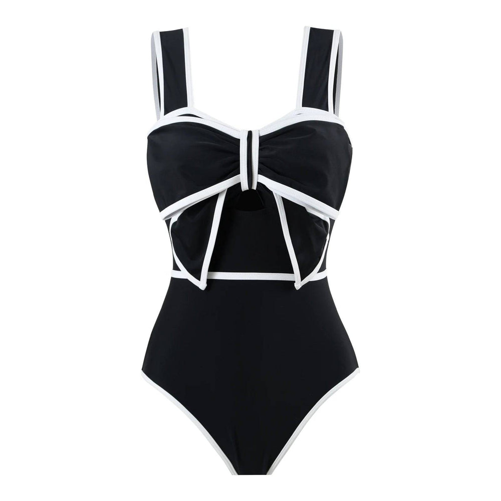 
                  
                    2024 Black White  Bow Tie One Piece Swimsuit For Women Swimwear With Skirt Bathing Suit Monokini Beach Bodysuit Beach Wear
                  
                