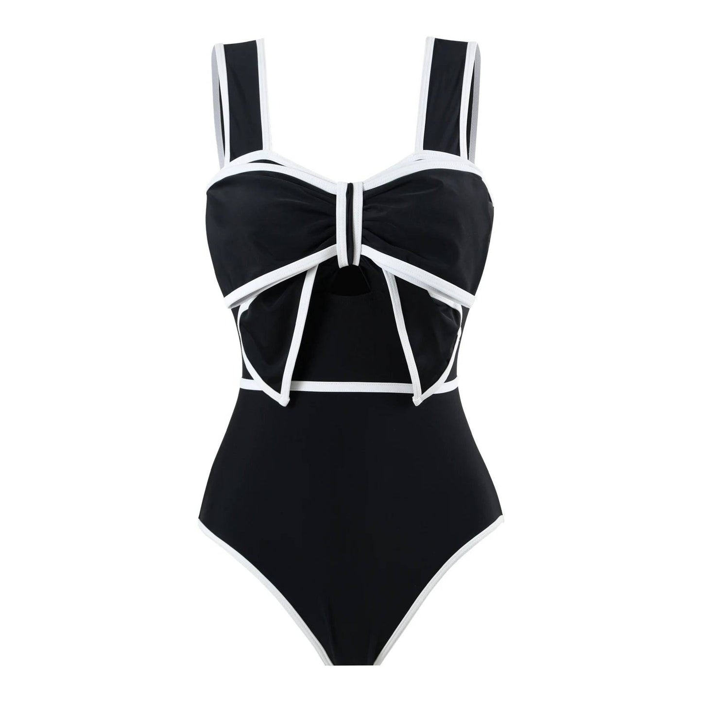 
                  
                    2024 Black White  Bow Tie One Piece Swimsuit For Women Swimwear With Skirt Bathing Suit Monokini Beach Bodysuit Beach Wear
                  
                