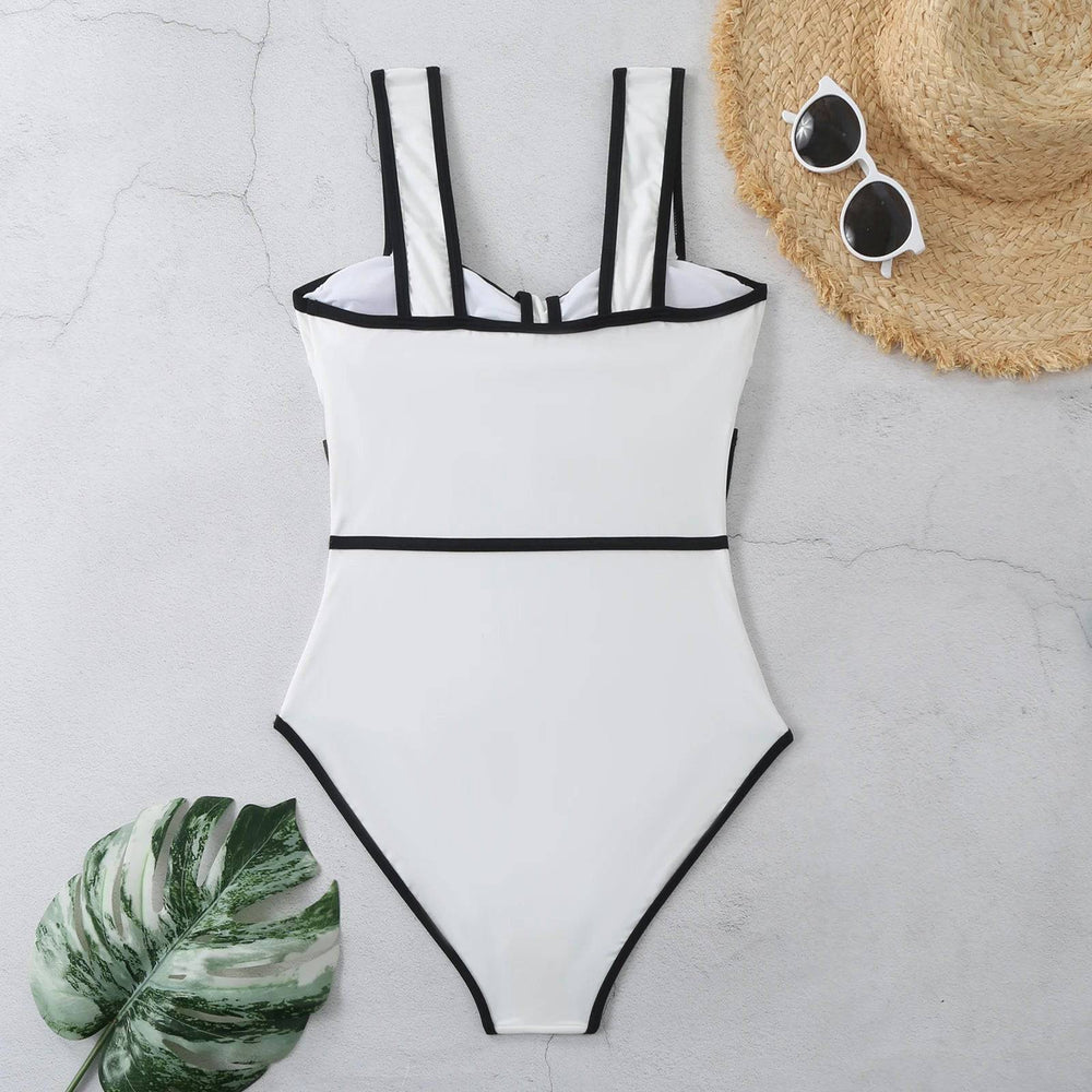 
                  
                    2024 Black White  Bow Tie One Piece Swimsuit For Women Swimwear With Skirt Bathing Suit Monokini Beach Bodysuit Beach Wear
                  
                