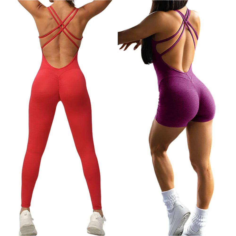 2024 Pad Lycra Active Wear Gym Yoga Set Women Fitness Scrunch Legging Women Workout Female Sports Outfit Suits Exercise Jumpsuit