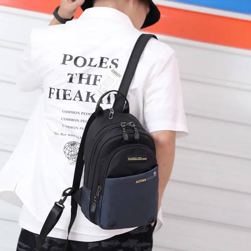 
                  
                    Trendy Men's Chest Bag Shoulder Bag Multifunctional Backpack Outdoor Sports Waterproof Nylon Men's Bag Travel Portable Small Bag
                  
                