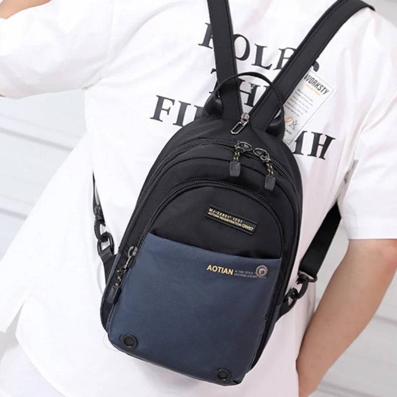 
                  
                    Trendy Men's Chest Bag Shoulder Bag Multifunctional Backpack Outdoor Sports Waterproof Nylon Men's Bag Travel Portable Small Bag
                  
                