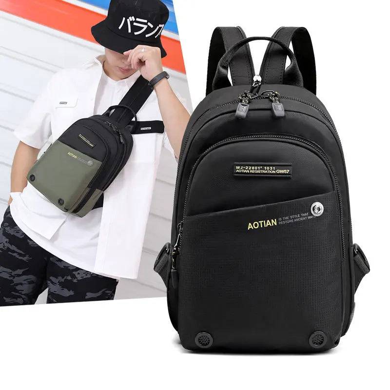 
                  
                    Trendy Men's Chest Bag Shoulder Bag Multifunctional Backpack Outdoor Sports Waterproof Nylon Men's Bag Travel Portable Small Bag
                  
                