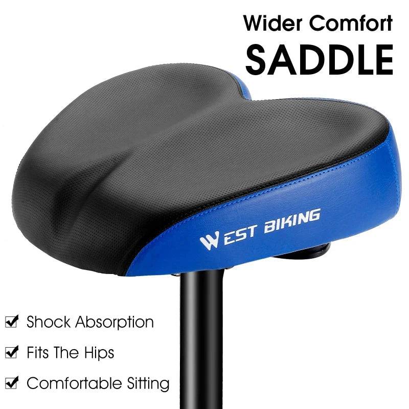 WEST BIKING Comfort Suspension Electric Bike Scooter Seat Commuter Stationary Exercise Bicycle Noseless Anti-prostate Saddles