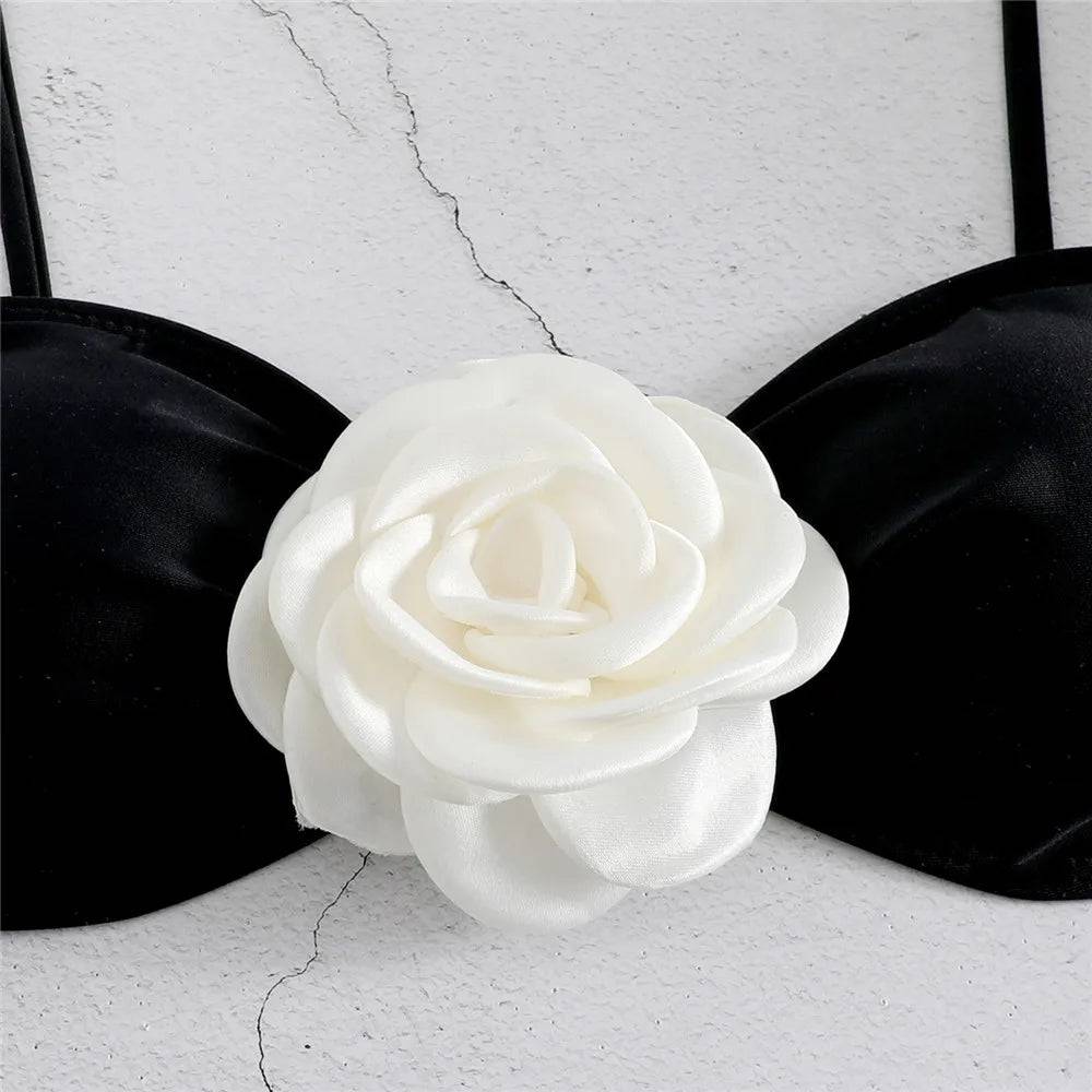 
                  
                    Sexy Flower Bandeau Swimwear Thong Bikini 2024 Women Lace-up Swimsuits Swimming Bathing Suit Brazilian Bikinis Set Mujer Biquini
                  
                