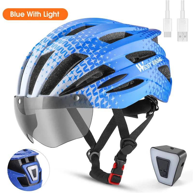 
                  
                    WEST BIKING LED Light Cycling Helmet Men's Motorcycle Bicycle Helmets Ultralight MTB Bike Helmet Intergrally-molded Safe Hat
                  
                