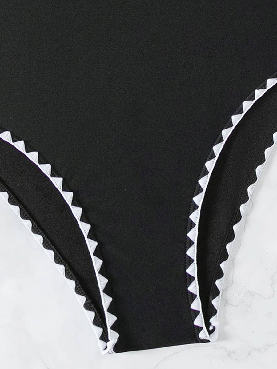 
                  
                    2024 Black Swimsuit Women One Piece Solid Sexy Swimwear Female Bathers Bathing Swimming Swim Suit Beachwear
                  
                