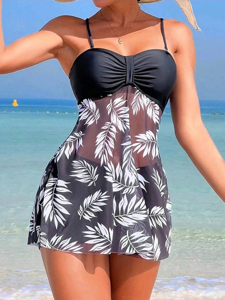 
                  
                    2024 Short Dress Tankini With Shorts Swimsuit Women Swimwear Female Padded Printed Bathing Swim Suit Swimming Beachwear Summer
                  
                