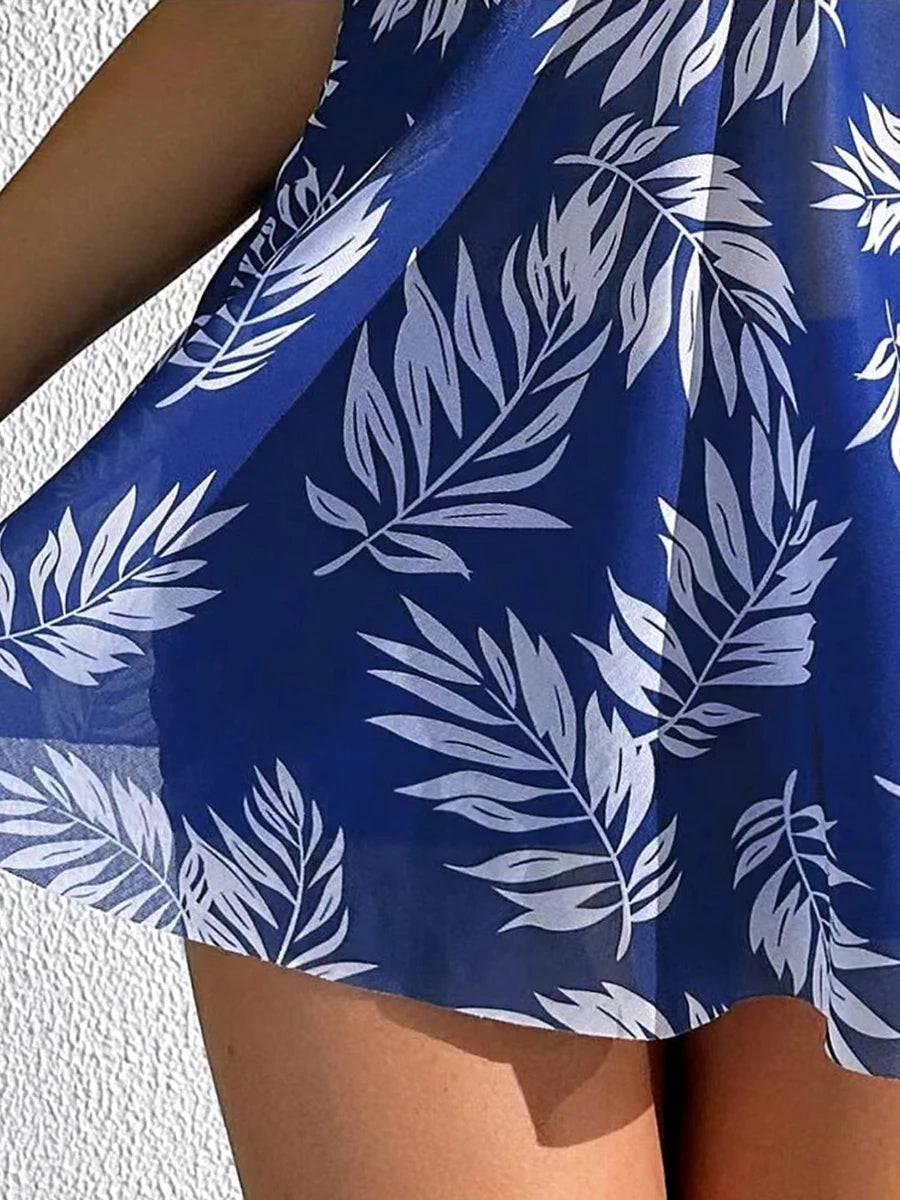 
                  
                    2024 Short Dress Tankini With Shorts Swimsuit Women Swimwear Female Padded Printed Bathing Swim Suit Swimming Beachwear Summer
                  
                