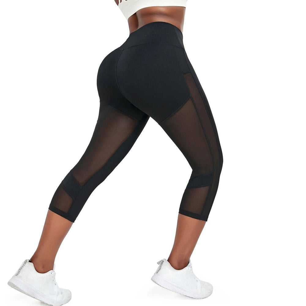 Splicing Capris Leggings Fitness Women's High Waist Push Up Yoga Pants Gym Workout Breathable Jogging Cycling Tights Sportswear