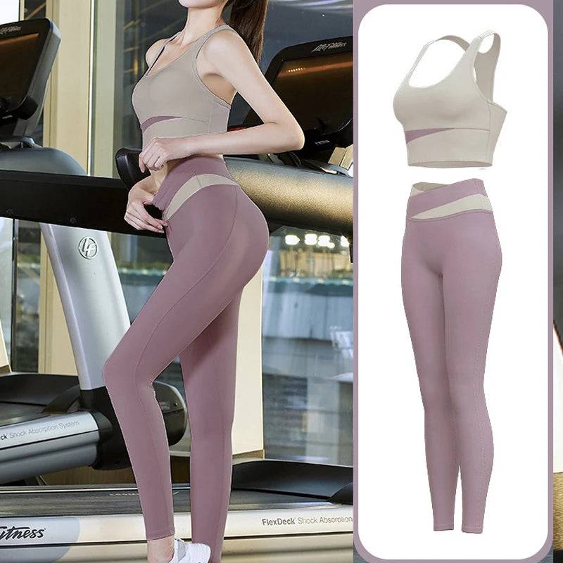 
                  
                    High Waist Yoga Set Lady Gym Suit Sport Set Shockproof Sport Bra Crop Top Patchwork Tracksuit Women Fitness Outfit Training Wear
                  
                