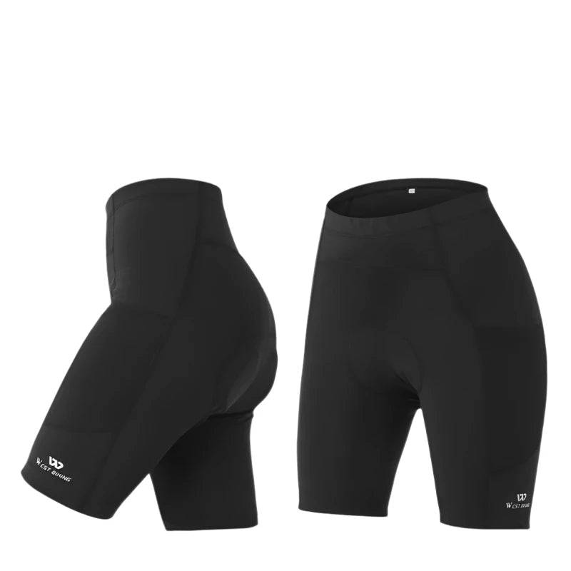 WEST BIKING Summer Cycling Shorts Women Racing Compression Padded Shorts With Pocket MTB Road Bike Cooling Sport Gear