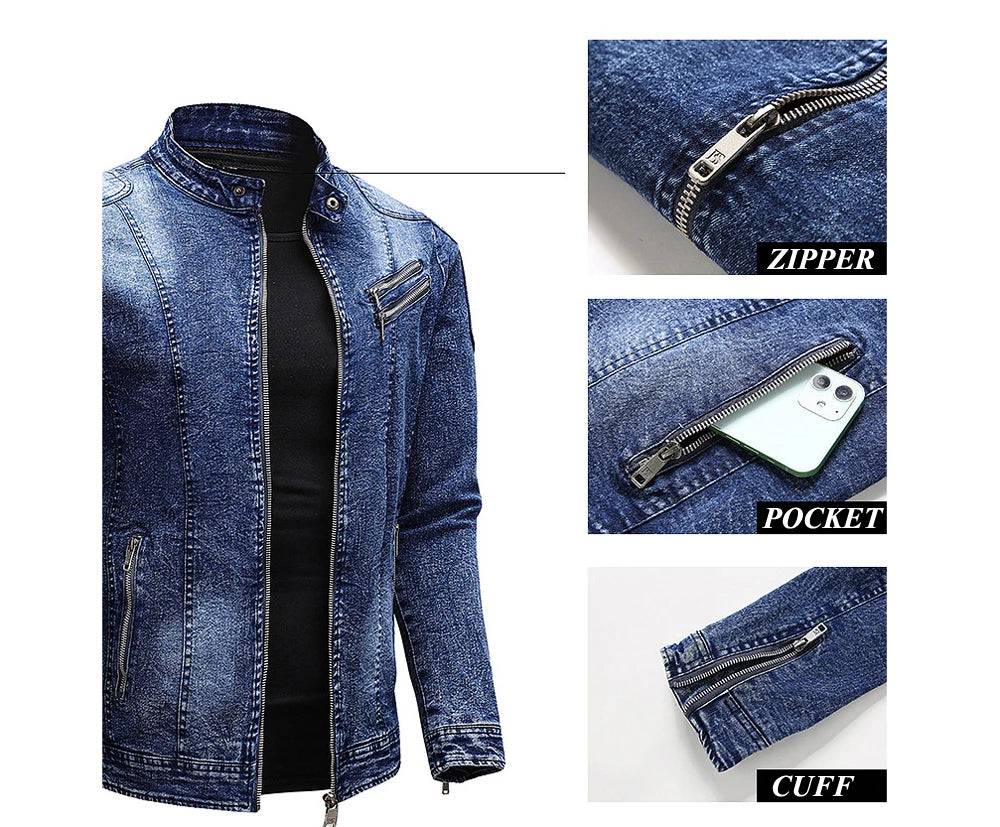 
                  
                    Autumn Winter Men's Denim Jackets Fashion Man Retro Motorcycle Jeans Coats Men Fleece Warm Windbreaker Denim Jackets Clothing
                  
                