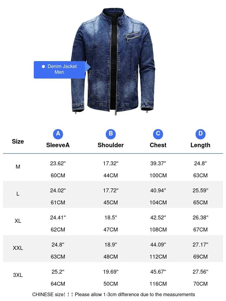 
                  
                    Autumn Winter Men's Denim Jackets Fashion Man Retro Motorcycle Jeans Coats Men Fleece Warm Windbreaker Denim Jackets Clothing
                  
                