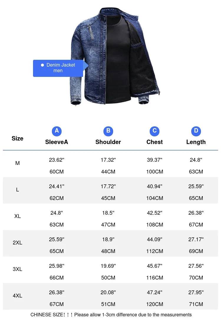 
                  
                    Autumn Winter Men's Denim Jackets Fashion Retro Zipper Biker Windbreaker Work Jean Coats for Men Fleece Warm Jackets Clothing
                  
                