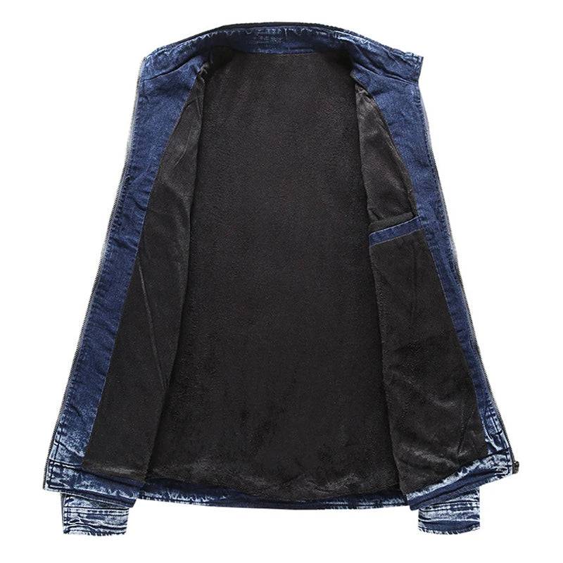 
                  
                    Autumn Winter Men's Denim Jackets Fashion Retro Zipper Biker Windbreaker Work Jean Coats for Men Fleece Warm Jackets Clothing
                  
                