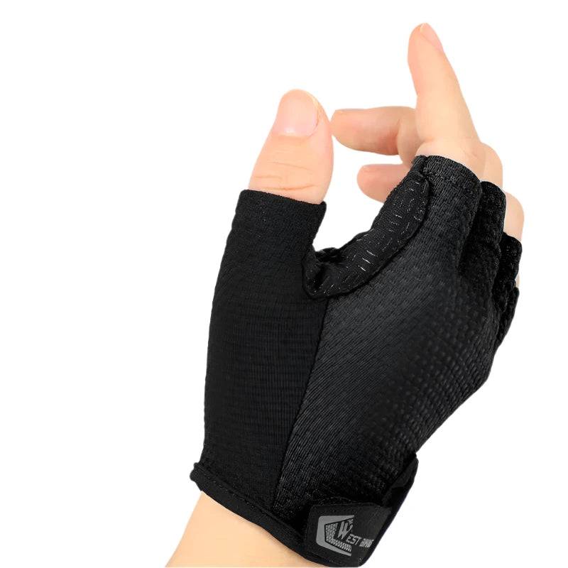 WEST BIKING Summer Motorcycle Fingerless Gloves Bicycle Accessories Mtb Cycling Gloves Half Finger Sport Fitness Crossfit Mitts