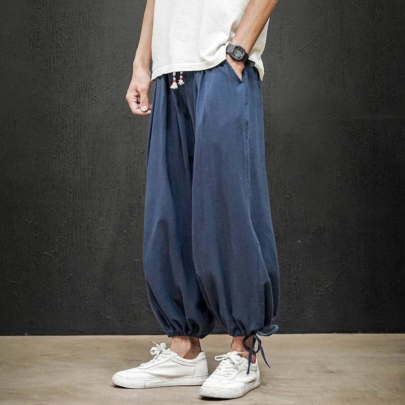 
                  
                    Dropshipping Men Harajuku Harem Pants Mens Summer Cotton Linen Joggers Pants Male Vintage Chinese Style Sweatpants Fashions
                  
                