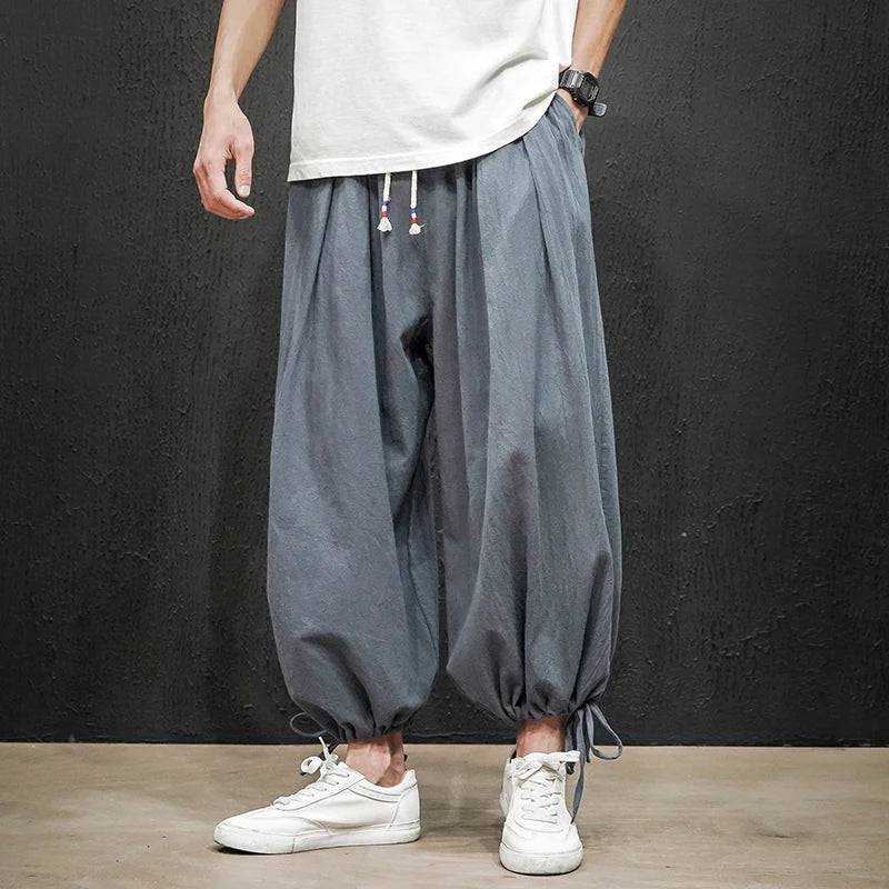 
                  
                    Dropshipping Men Harajuku Harem Pants Mens Summer Cotton Linen Joggers Pants Male Vintage Chinese Style Sweatpants Fashions
                  
                