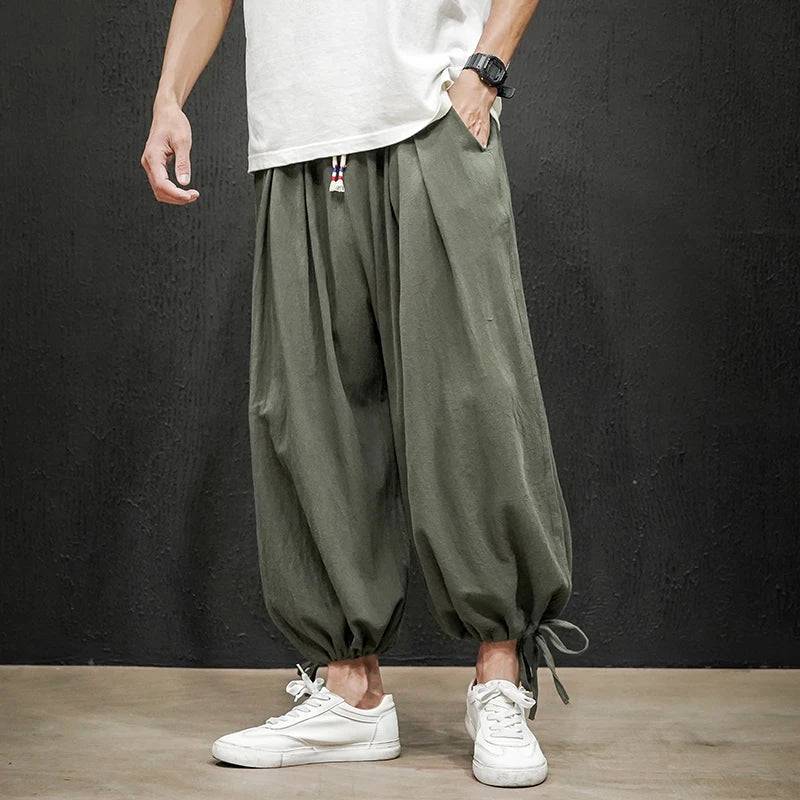 
                  
                    Dropshipping Men Harajuku Harem Pants Mens Summer Cotton Linen Joggers Pants Male Vintage Chinese Style Sweatpants Fashions
                  
                