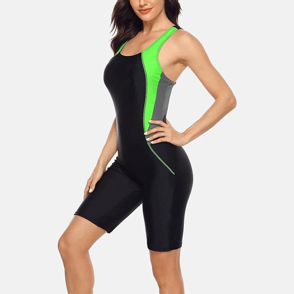 
                  
                    Anfilia One Piece Women Pro Sports Swimwear Boyleg Knee-length Sport Swimsuit Patchwork Beach Wear Bathing Suit
                  
                