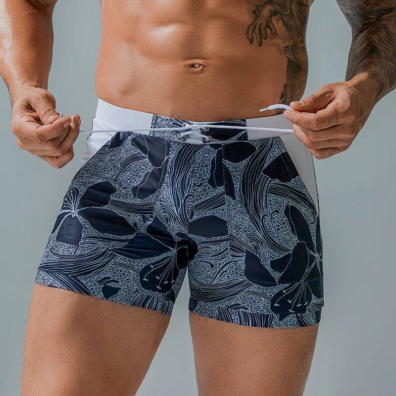 
                  
                    Heavywood Summer Men's Beach Swimming Trunks Drawstring Elastic Waist Swimsuit Shorts Man Plus Size Quick Drying Swimwear Shorts
                  
                