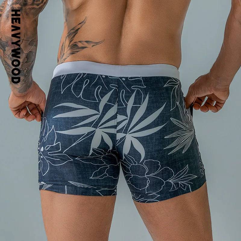 
                  
                    Heavywood Summer Men's Beach Swimming Trunks Drawstring Elastic Waist Swimsuit Shorts Man Plus Size Quick Drying Swimwear Shorts
                  
                