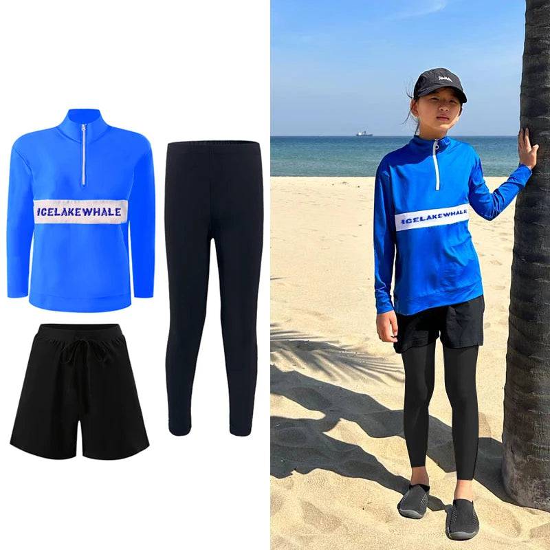 
                  
                    Long Sleeve Couple Surf Suit Rash Guards Women Men 5/3 Pieces Letter Print Swimsuit Legging Swimwear Surfing Suit Bathing Suit
                  
                