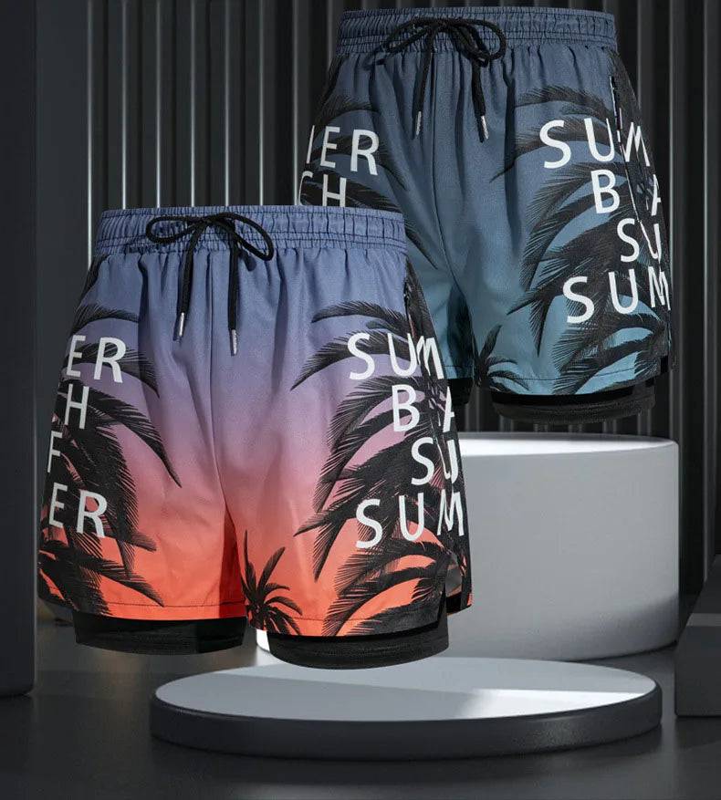 
                  
                    Double-layer Swim Trunks for Men Boxer Shorts Anti-embarrassment Lined with Professional Beach Pants Adult Swim Gear
                  
                