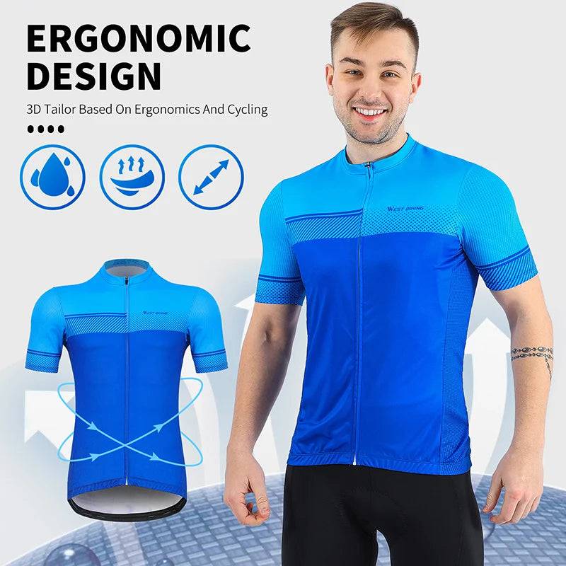 
                  
                    WEST BIKING Man Cycling Jersey Summer Short Sleeve Bicycle MTB Road Bike Clothing Team Racing Shirts Men's Cycling Equipment
                  
                