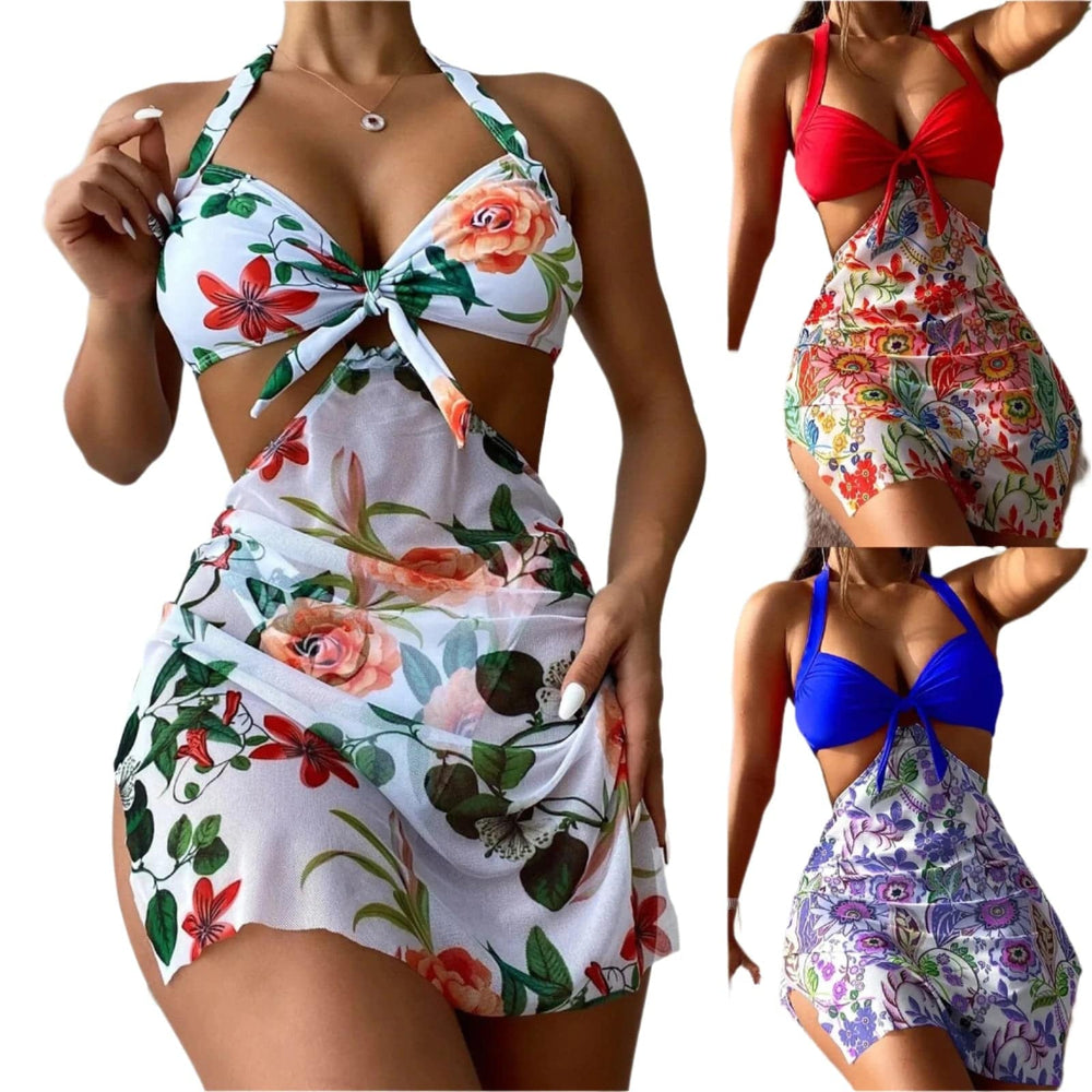 Women Swimsuit Sexy Fashion Wrap Pad High Waiste Prints Bikini Set Beach Swimwear Sexy Bkini Biquinis Bathing Suit Tankini