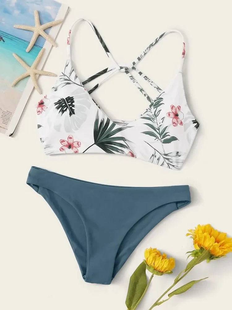 
                  
                    Fashion Floral Print Two Piece Swimsuit Bikini Set Women Push Up Y2k Swimwear Luxury Cover Up Tankini Set Summer Beach Mujer
                  
                