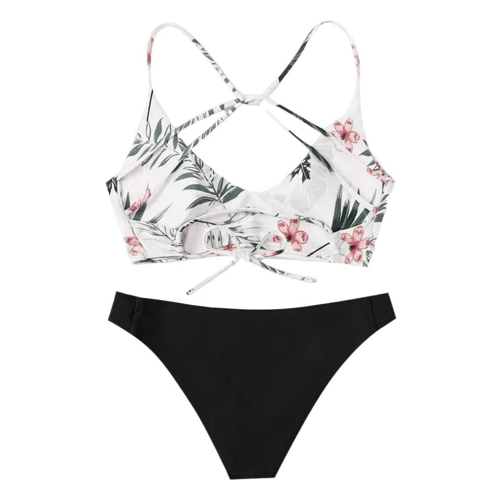 Fashion Floral Print Two Piece Swimsuit Bikini Set Women Push Up Y2k Swimwear Luxury Cover Up Tankini Set Summer Beach Mujer