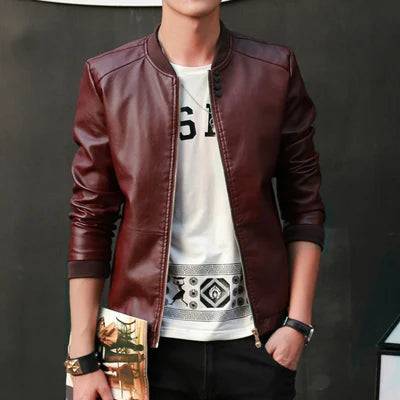 
                  
                    DIMUSI Men's leather Jacket PU Biker Coats Fashion Spring Autumn Jackets Mens Faux Leather Slim Fit Motorcycle Coats Clothing
                  
                