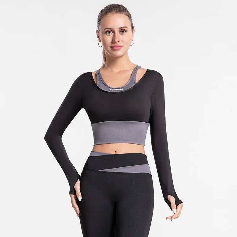 
                  
                    Autumn Winter High Waist Yoga Set Long Sleeve Fitness Vest with Pads Outfits Sportswear Women Sports Leggings Bra Gym Workout
                  
                