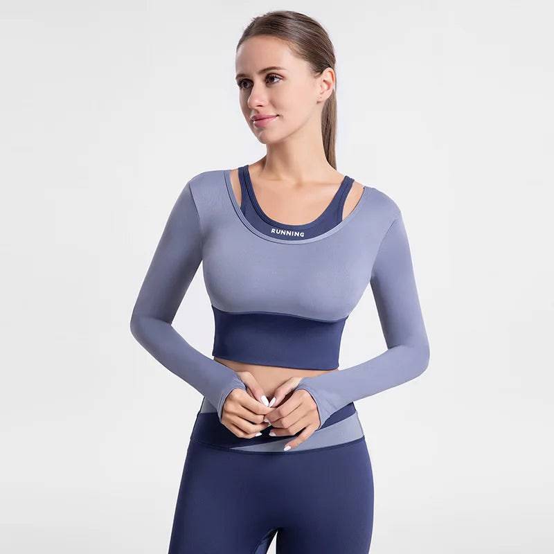 
                  
                    Autumn Winter High Waist Yoga Set Long Sleeve Fitness Vest with Pads Outfits Sportswear Women Sports Leggings Bra Gym Workout
                  
                