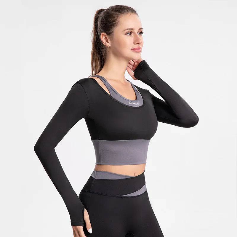 
                  
                    Autumn Winter High Waist Yoga Set Long Sleeve Fitness Vest with Pads Outfits Sportswear Women Sports Leggings Bra Gym Workout
                  
                