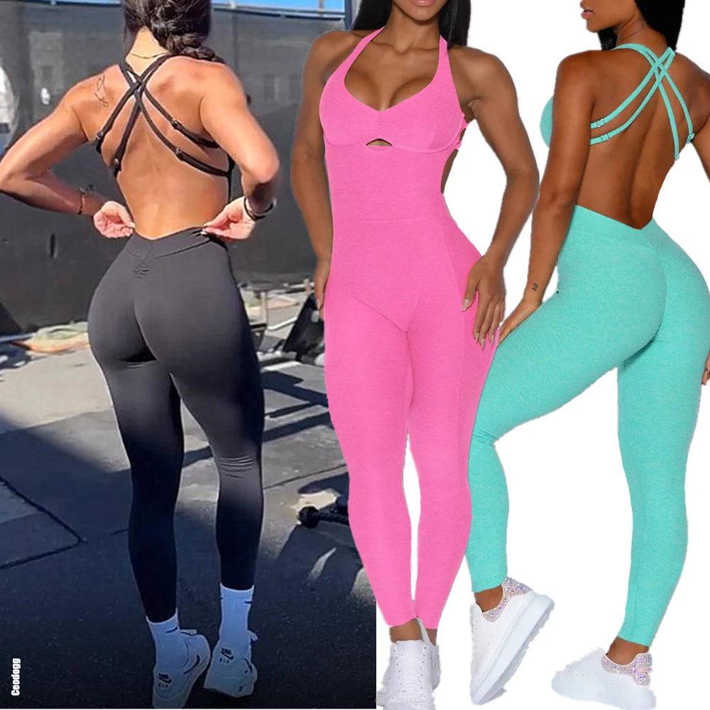 
                  
                    2024 Nylon Pad Women Yoga Set Rompers One Piece Jumpsuit Gym Exercise Sports Bra Romper Fitness Shorts Sportwear Active Suit
                  
                