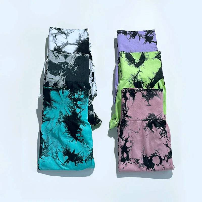 
                  
                    Yoga Trendy Tie Dye Flare Leg Sports Pants Wide Waistband Seamless Leggings Women
                  
                