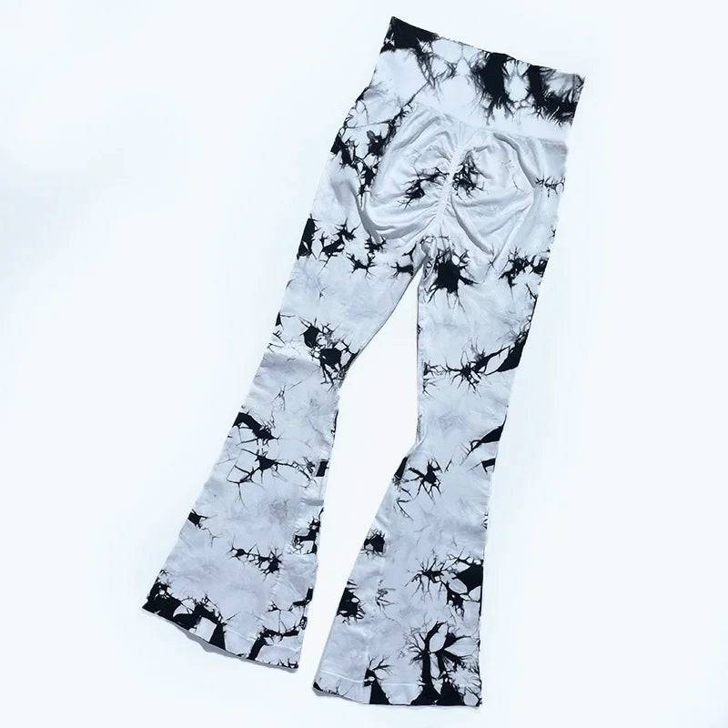 
                  
                    Yoga Trendy Tie Dye Flare Leg Sports Pants Wide Waistband Seamless Leggings Women
                  
                