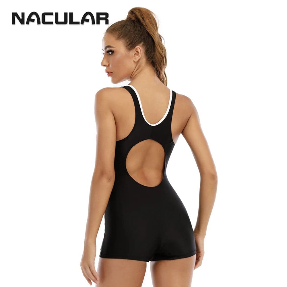 
                  
                    NACULAR One Piece Women Swimwear Swimsuit Bathing Suit Patchwork Female Beachwear Bodysuit Backless Plus Size Sports 2024 New
                  
                